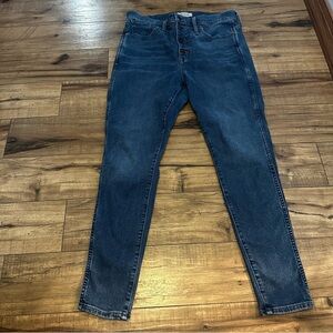 Madewell Women’s 10” high rise skinny Blue Jeans sz 32